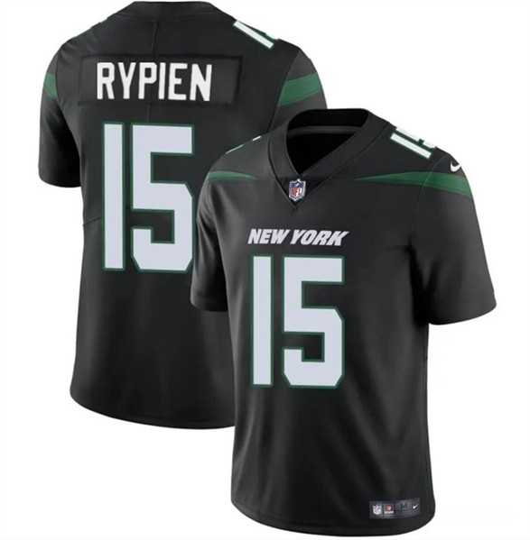 Men & Women & Youth New York Jets #15 Brett Rypien Black Vapor Untouchable Limited Stitched Jersey